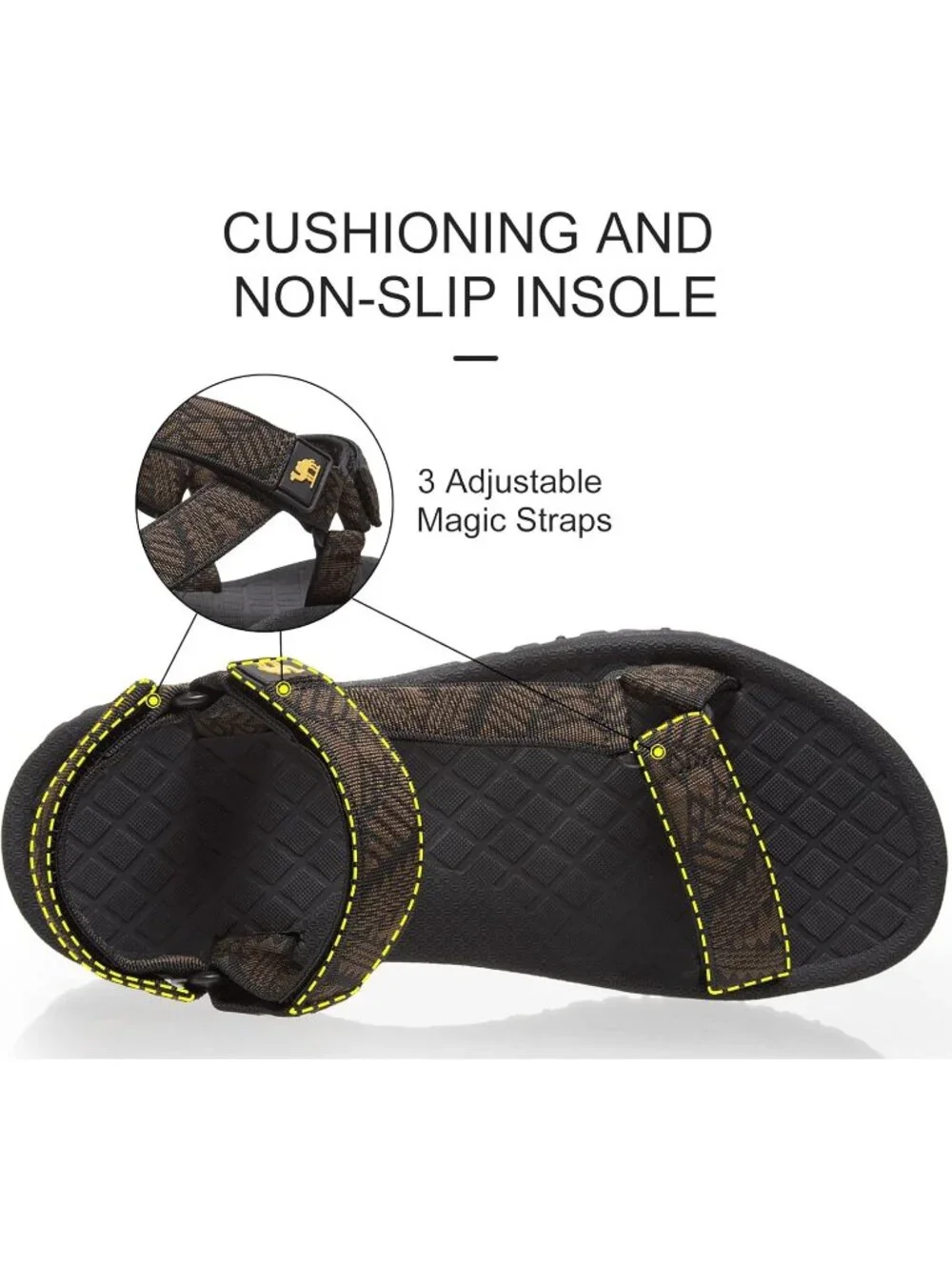 Men's Black Brown Comfortable Athletic Hiking Sport Sandals Outdoor Beach Shoes